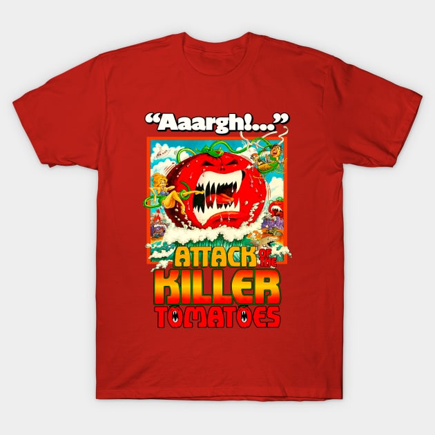 Attack of the Killer Tomatoes // 70s move T-Shirt by Niko Neon